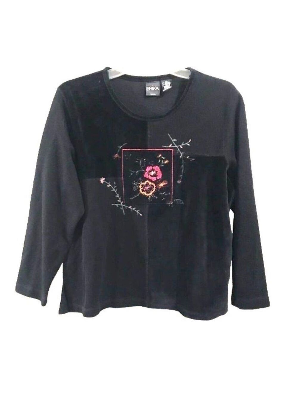 Erika Embroidered Patchwork Front Women's Top
